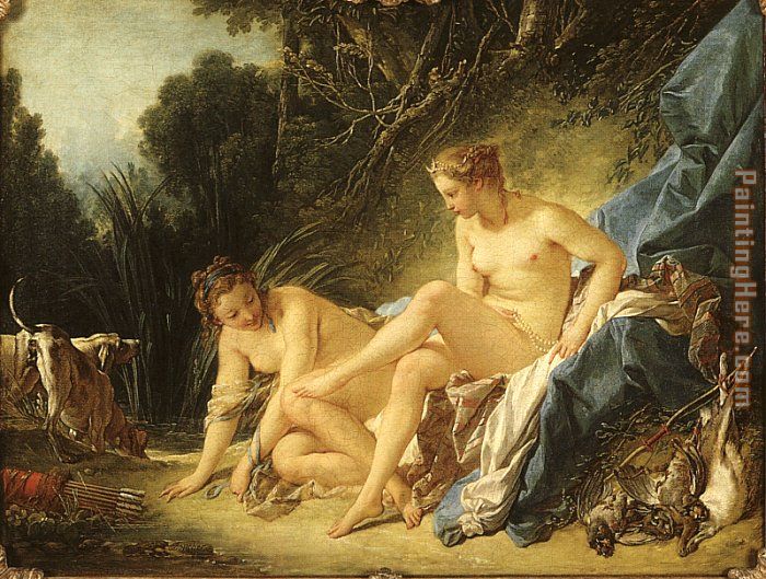 Diana Resting after her Bath painting - Francois Boucher Diana Resting after her Bath art painting